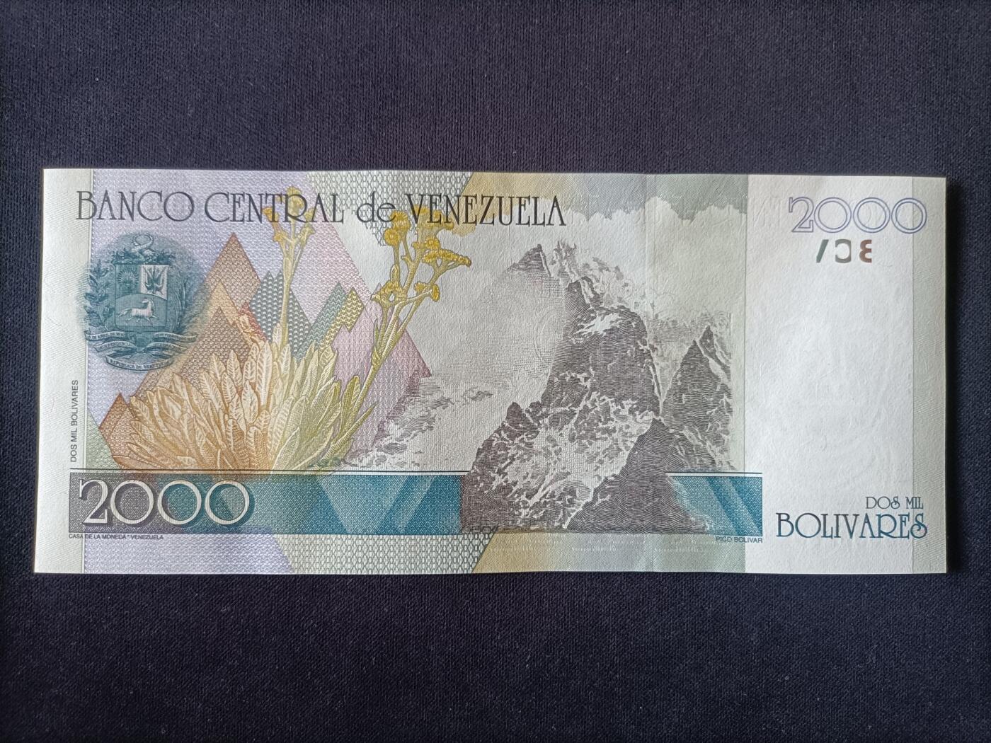 【游宝拍卖】丙午马年第10期 委内瑞拉-2000玻利瓦尔【1998年 全新UNC-】
