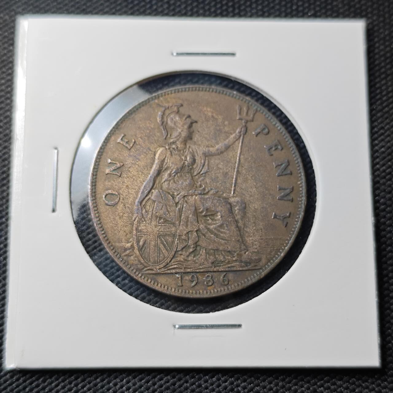 KK钱币收藏小铺   第404期 2月预留时间 周末发货  1936英国1便士铜币