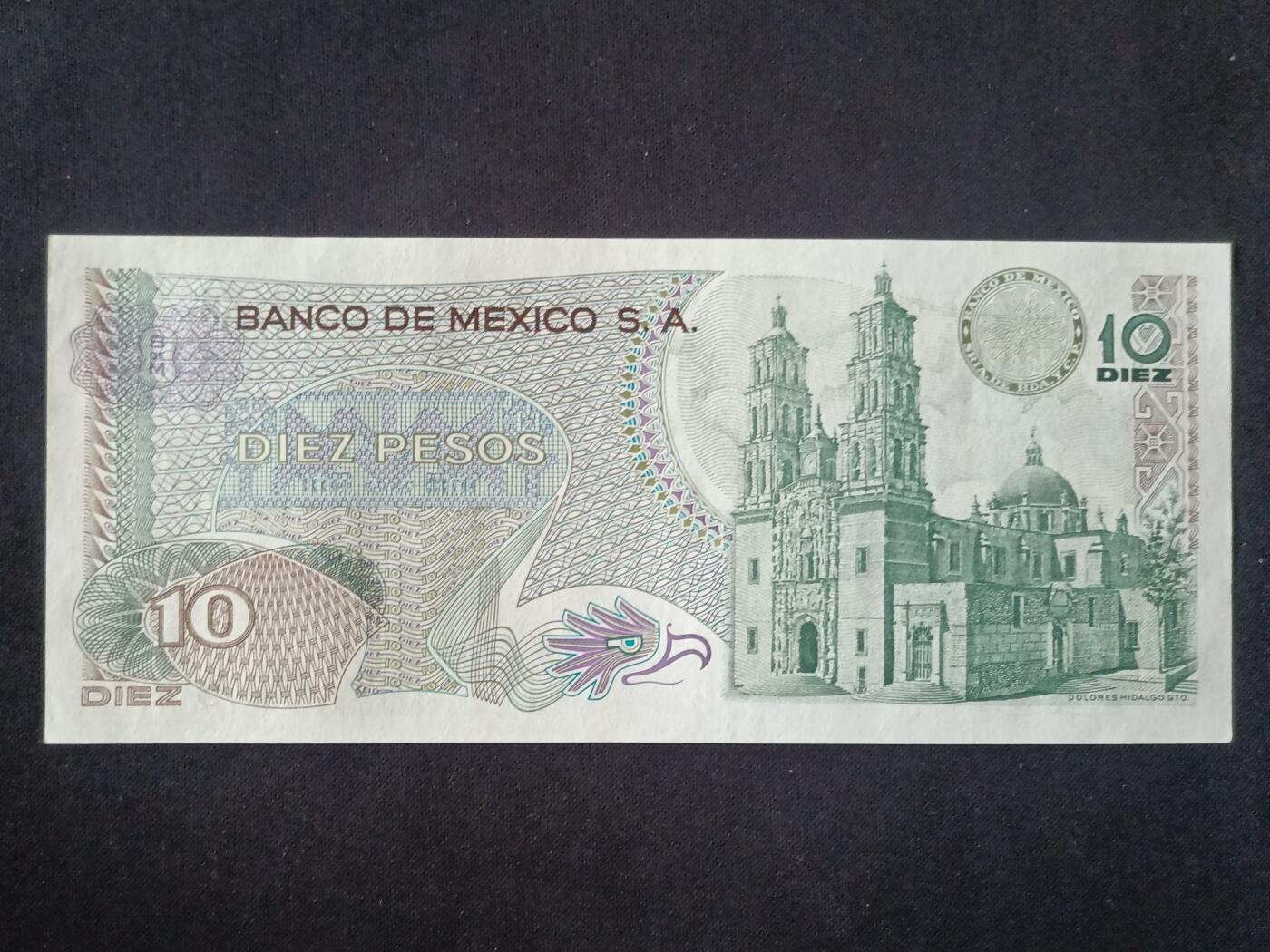 【游宝拍卖】丙午马年第10期 墨西哥-10比索【1977年 全新UNC】