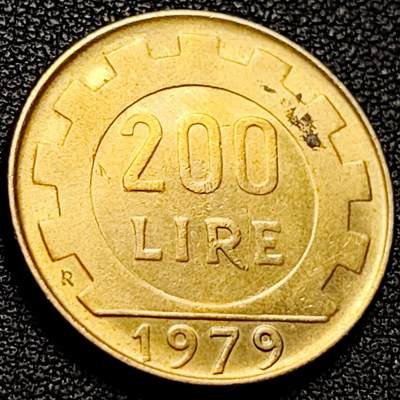 泉币菌-第206场-拍品多 请提前出价 - 意大利1979年 200里拉 丰收女神 齿轮 铝青铜币 24mm