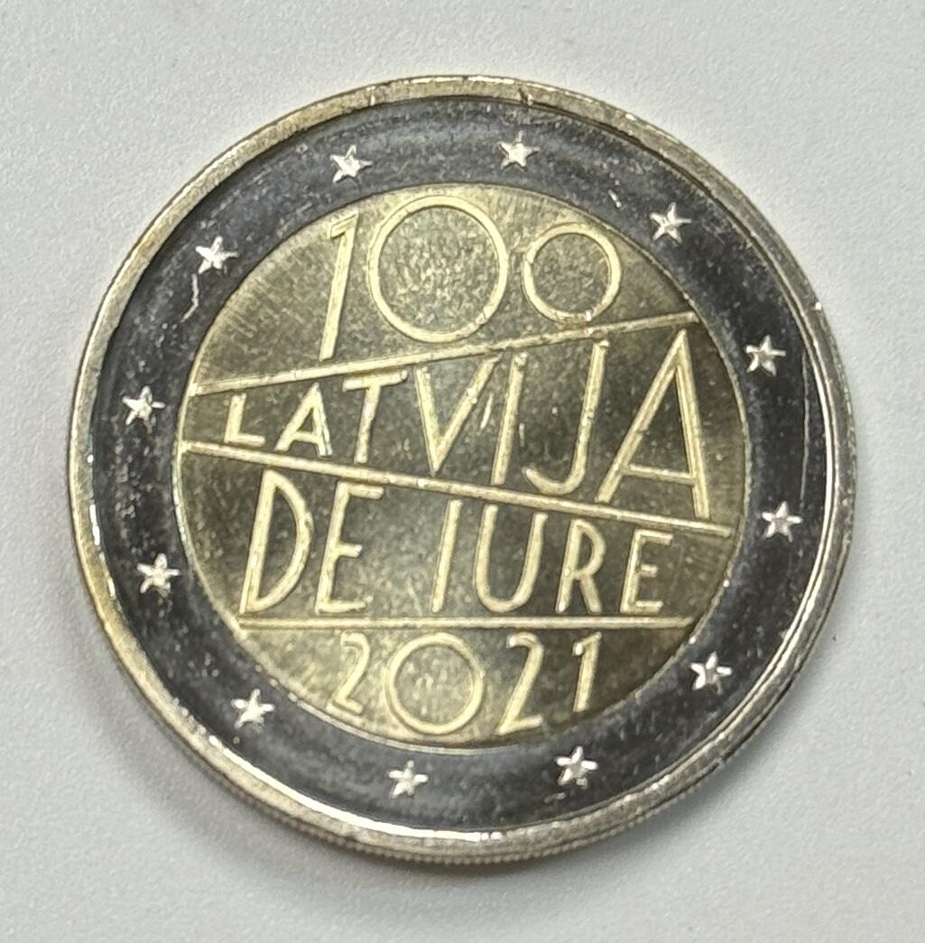 S&S Numismatic世界钱币-拍卖 第122期  拉脱维亚2021年 建国100周年 2欧元双色纪念币