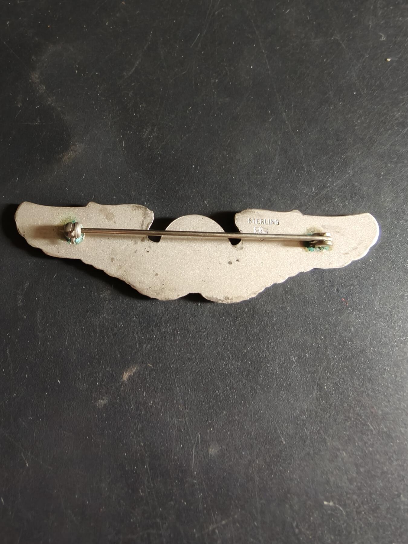 老王徽章第186期 美国二战陆军航空兵空中观察员技能章     3英寸     925银    20.5g