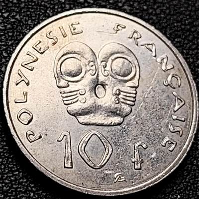 泉币菌-第206场-拍品多 请提前出价 法属波利尼西亚10法郎銅镍币 法兰西女神 24毫米6克