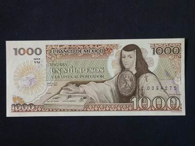 【游宝拍卖】丙午马年第10期 - 墨西哥-1000比索【1985年 全新UNC】