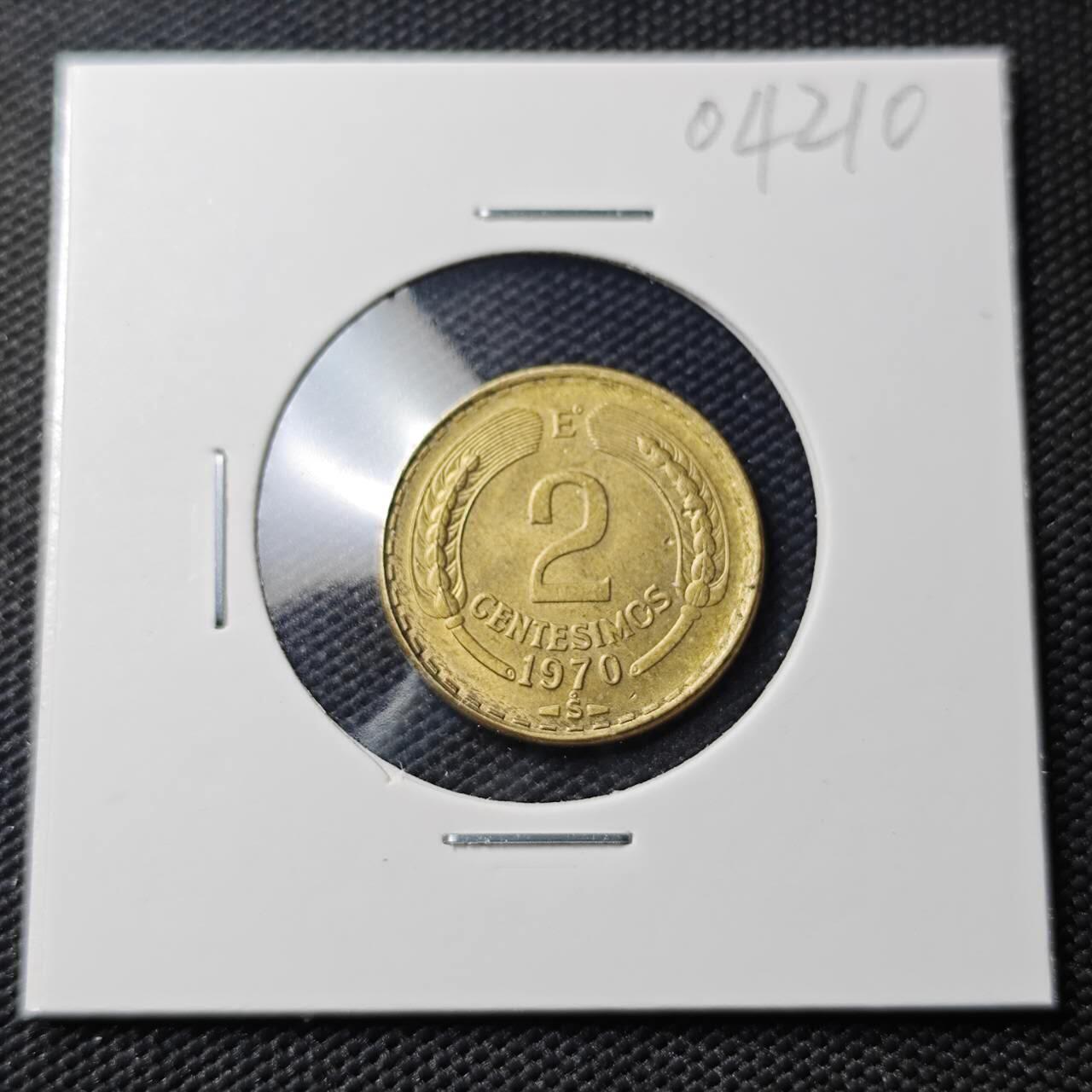 KK钱币收藏小铺   第404期 2月预留时间 周末发货  1970智利2分铜币