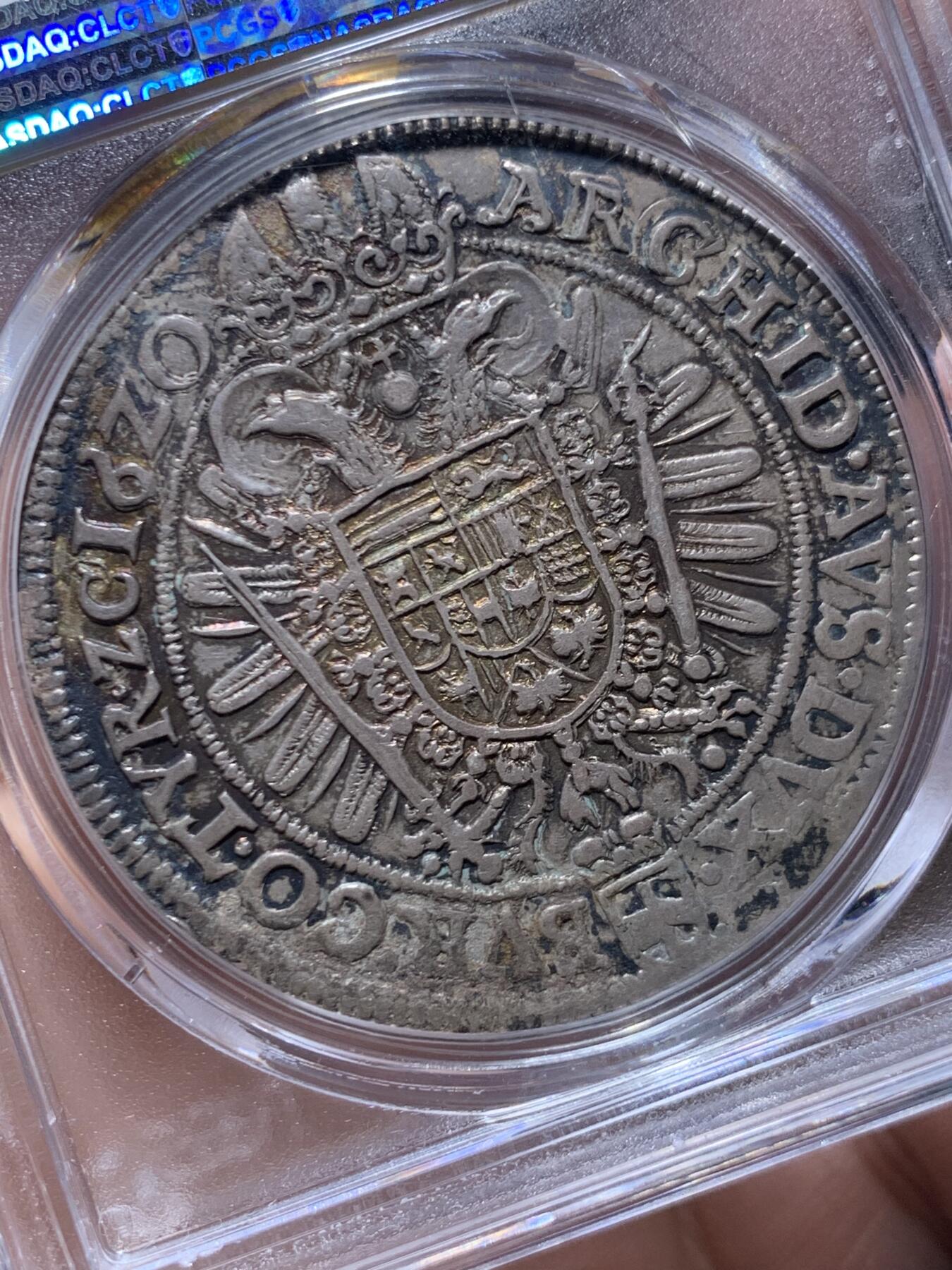 《竞宝斋》第469场 周日，周一 2场连拍 （全场包邮）欢迎送拍 PCGS AU50 奥地利帝国 1620年 斐迪南二世 泰勒大银币 只发行了2年 少见头像
