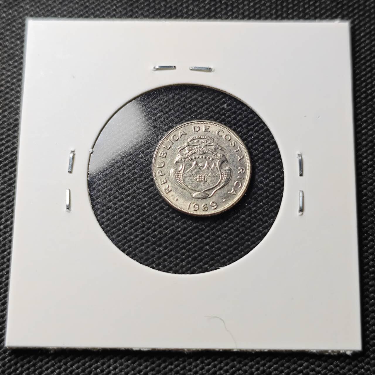 KK钱币收藏小铺   第404期 2月预留时间 周末发货  1969哥斯达黎加5分