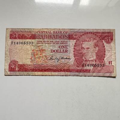 🌹外币初藏🌹🐯2026年第27场   每周二四六晚8️⃣点 接代拍 - 巴巴多斯1973年民族英雄普雷斯科德 1元