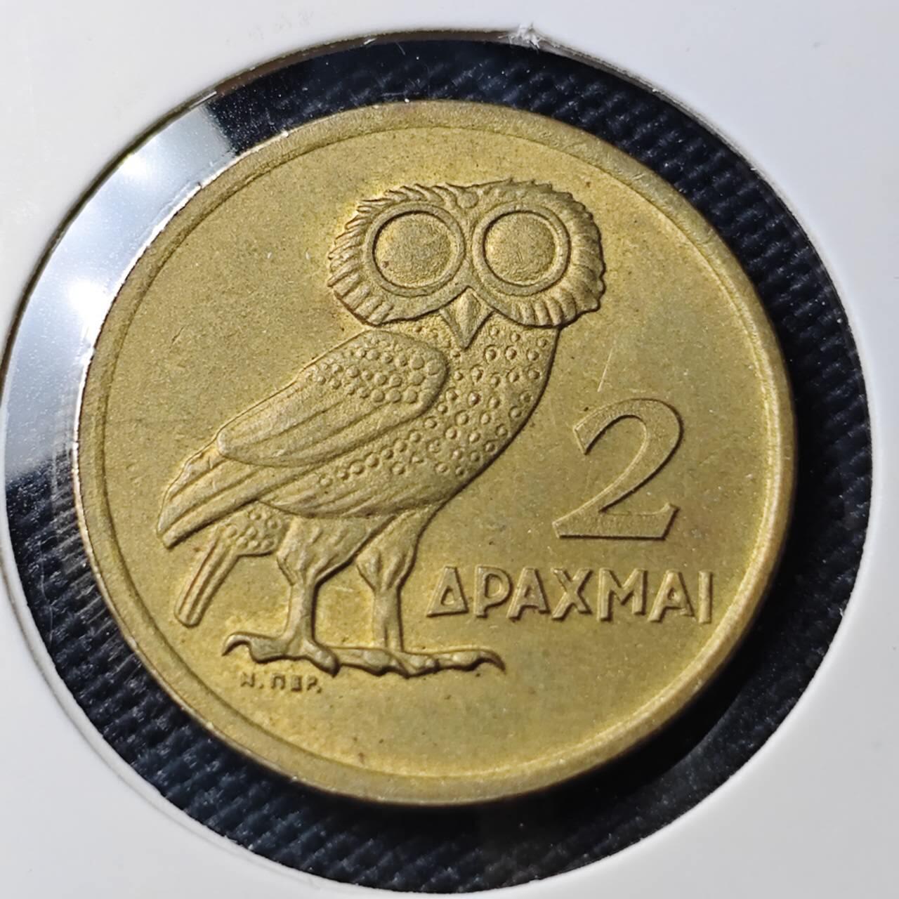 KK钱币收藏小铺   第404期 2月预留时间 周末发货  希腊2德拉克马猫头鹰铜币