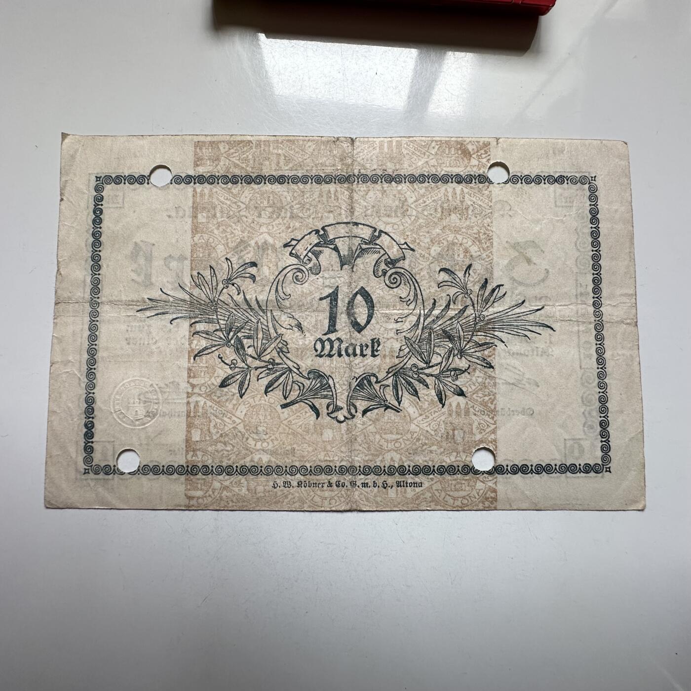 🌹外币初藏🌹🐯2026年第27场   每周二四六晚8️⃣点 接代拍 德国1918年阿尔托纳市 10马克紧急纸币