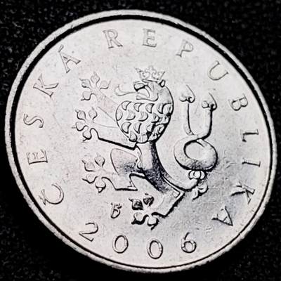 泉币菌-第206场-拍品多 请提前出价 原光美品 双尾狮 捷克共和国1克朗硬币 波西米亚王朝皇冠  20mm