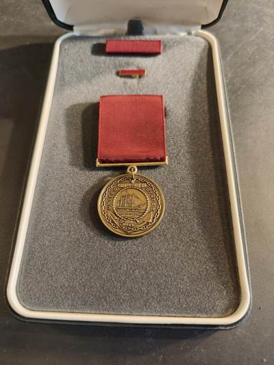 老王徽章第186期 - 美国海军品德优良奖章 原盒带略和珐琅略 少见全套
