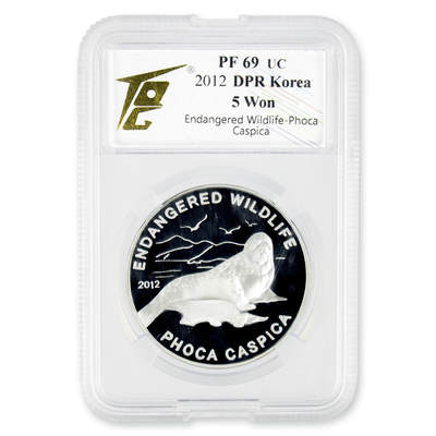 2012年朝鲜-频危野生动物系列海豹20克999纯银纪念币 TQG评级PF69 - 2012年朝鲜-频危野生动物系列海豹20克999纯银纪念币 TQG评级PF69