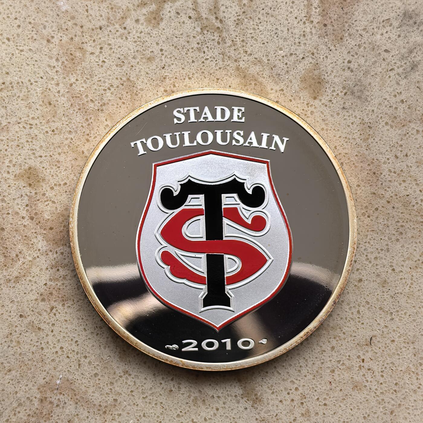 道一币馆币章第一百六十八场 原盒证 法国2010年欧洲杯球场-图卢兹体育场10欧元彩绘精制银币 22.2g 900s 5000