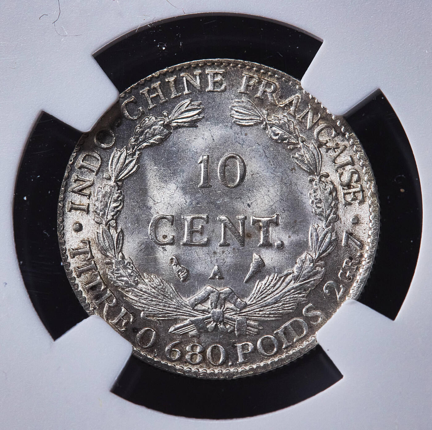 【俄甄集藏】2026年(049)03-18星期三 晚 19:30 全场包邮 法属印度支那1921年A版坐洋10分银币，NGC MS65，黄油彩，顶级转光，少见年份