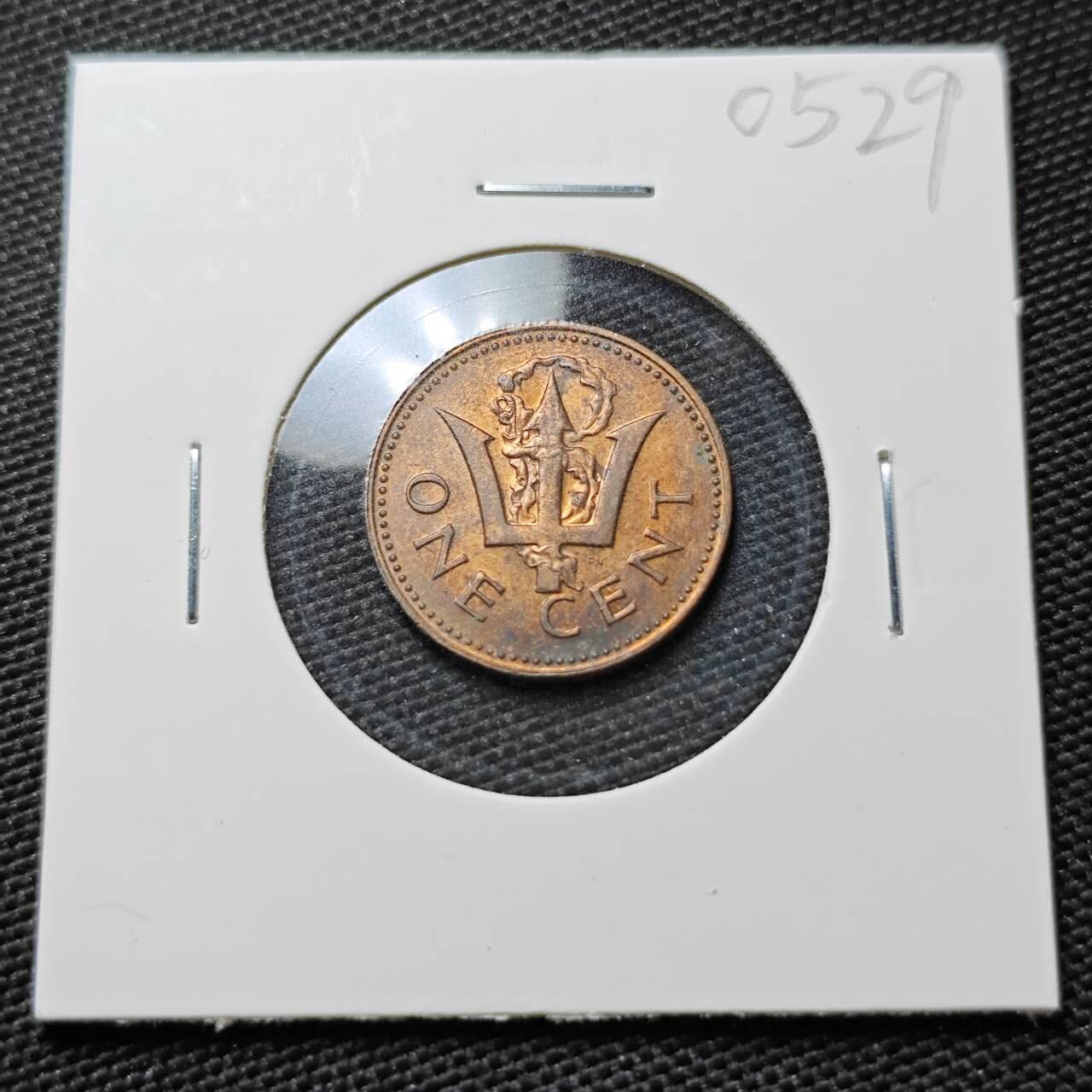 KK钱币收藏小铺   第405期 2月预留时间 周末发货 1973巴巴多斯1分 