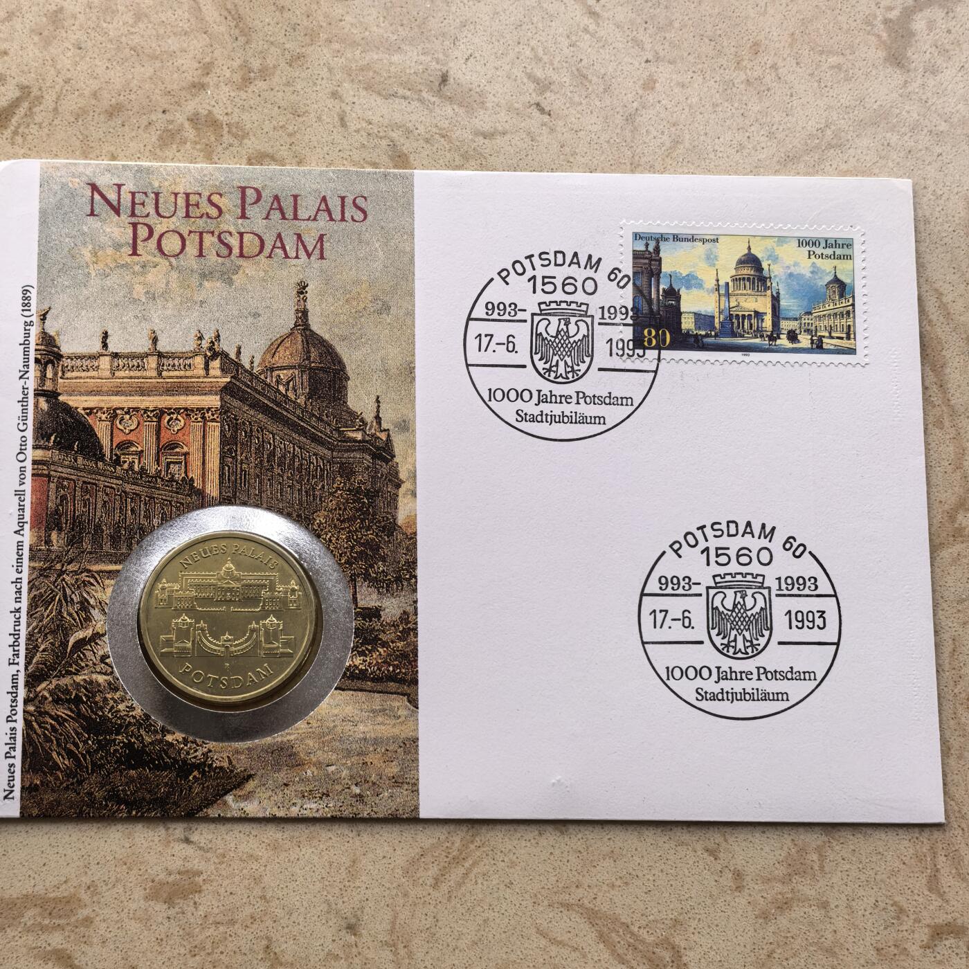 道一币馆币章第一百六十八场 邮币封 民主德国1986年弗雷德里克大帝在波斯坦的新宫殿5马克纪念币