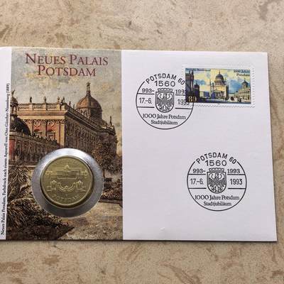 道一币馆币章第一百六十八场 - 邮币封 民主德国1986年弗雷德里克大帝在波斯坦的新宫殿5马克纪念币