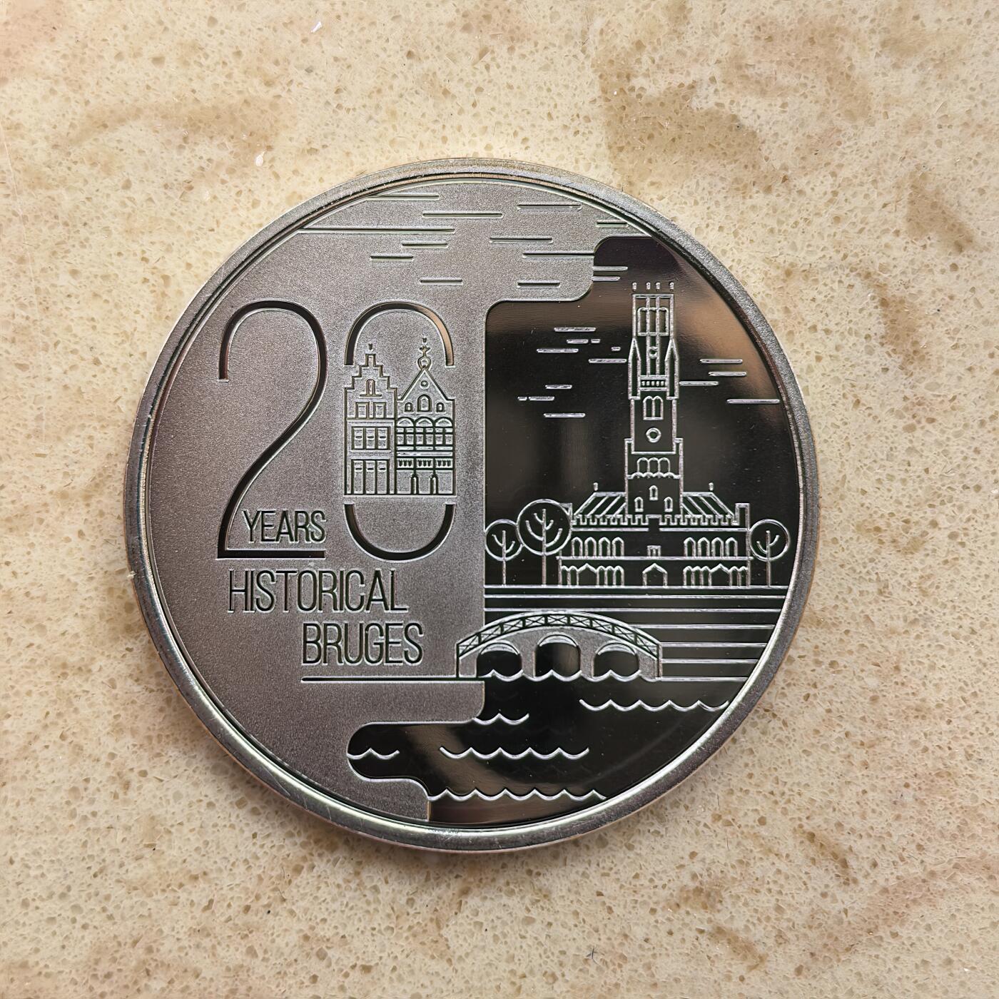 道一币馆币章第一百六十八场 原盒证 比利时2020年世界遗产布鲁日市中心20年20欧元精制银币