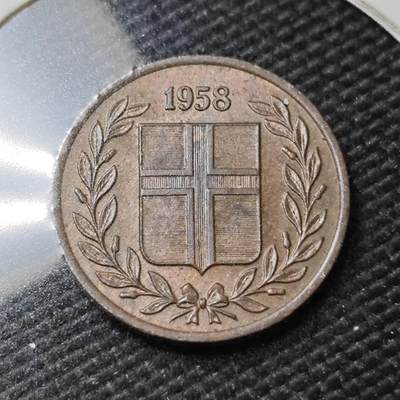 KK钱币收藏小铺   第405期 2月预留时间 周末发货 - 1958冰岛1奥拉