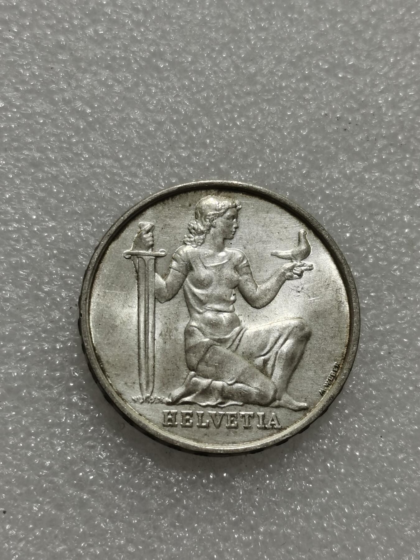 天下钱庄专场欢迎参拍 1936瑞士女神5法郎银币