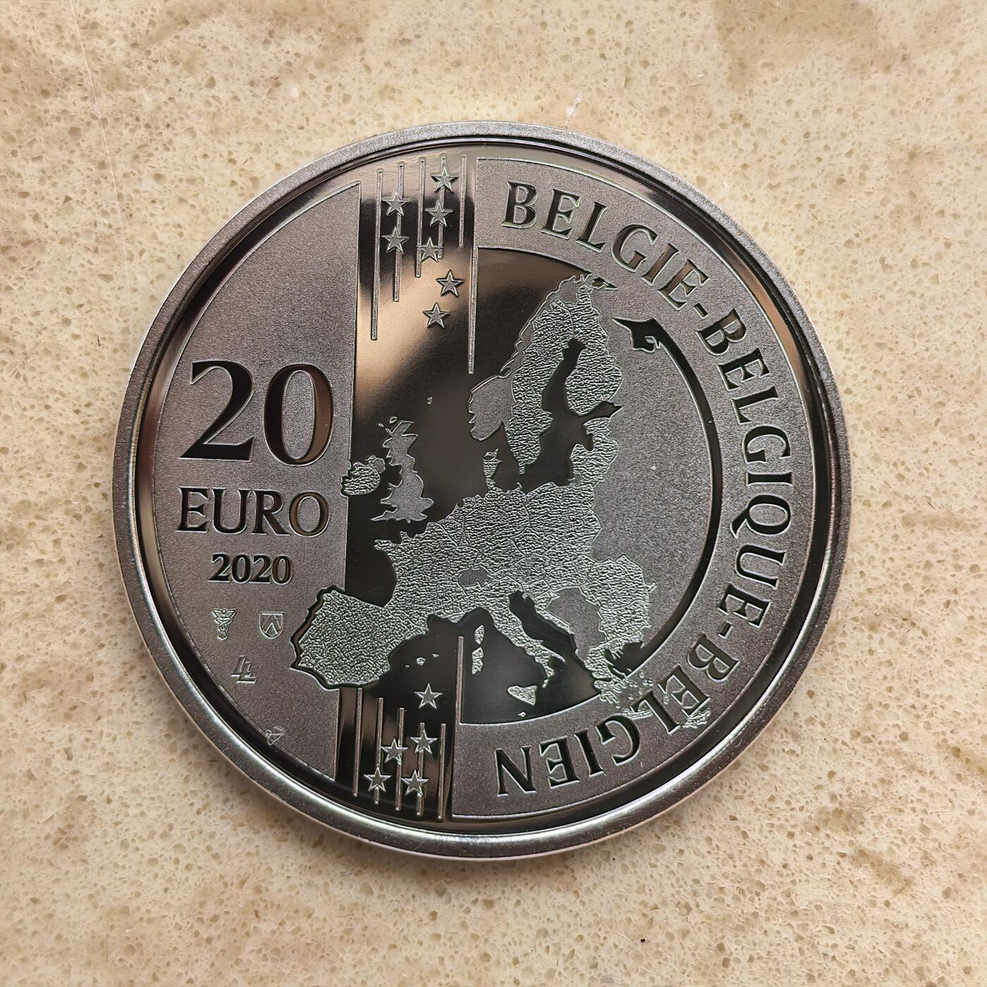 道一币馆币章第一百六十八场 原盒证 比利时2020年世界遗产布鲁日市中心20年20欧元精制银币