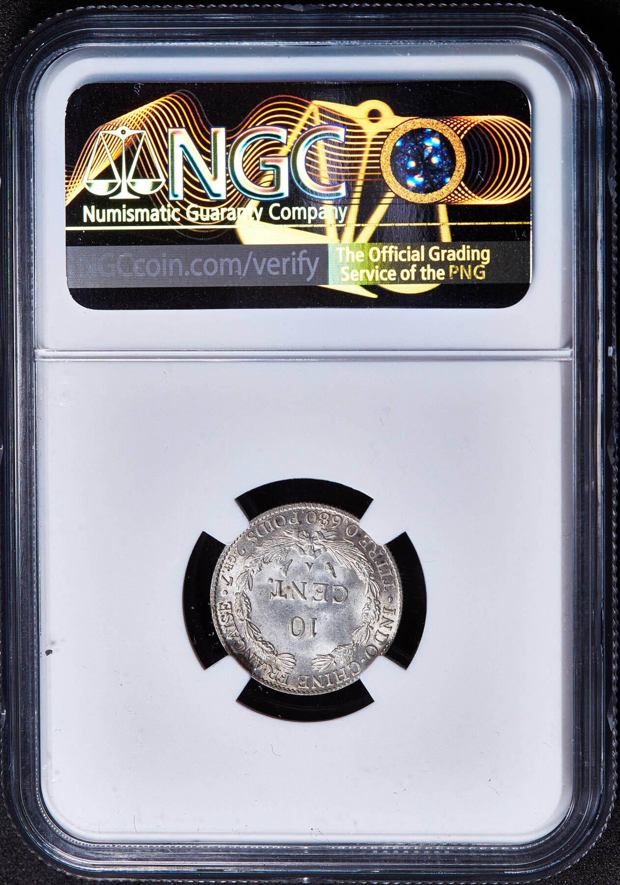 【俄甄集藏】2026年(049)03-18星期三 晚 19:30 全场包邮 法属印度支那1921年A版坐洋10分银币，NGC MS65，黄油彩，顶级转光，少见年份