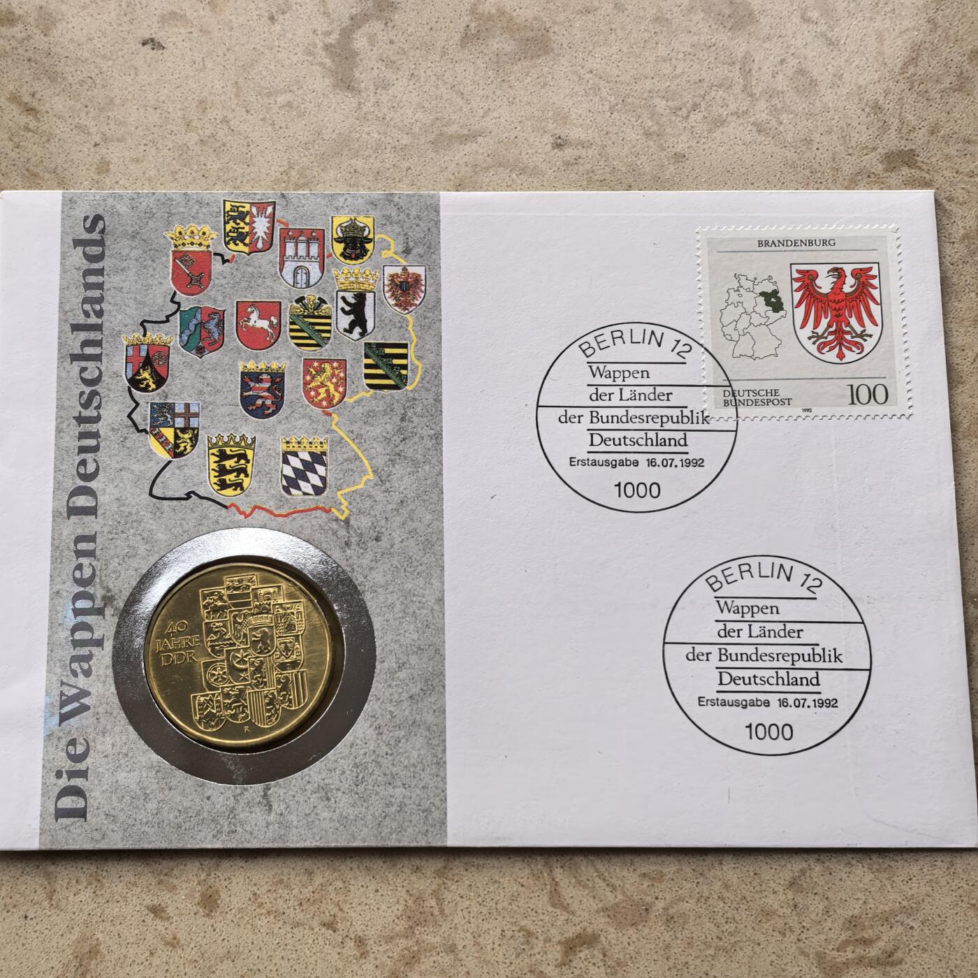 道一币馆币章第一百六十八场 邮币封 民主德国1989年建国40周年10马克纪念币-1