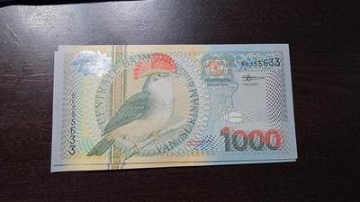 世界钱币～微拍第238期暨2026年第19期  部分尾货整理陆续低价起拍清仓 - 2000年苏里南1000元 全新绝品无47尾号633