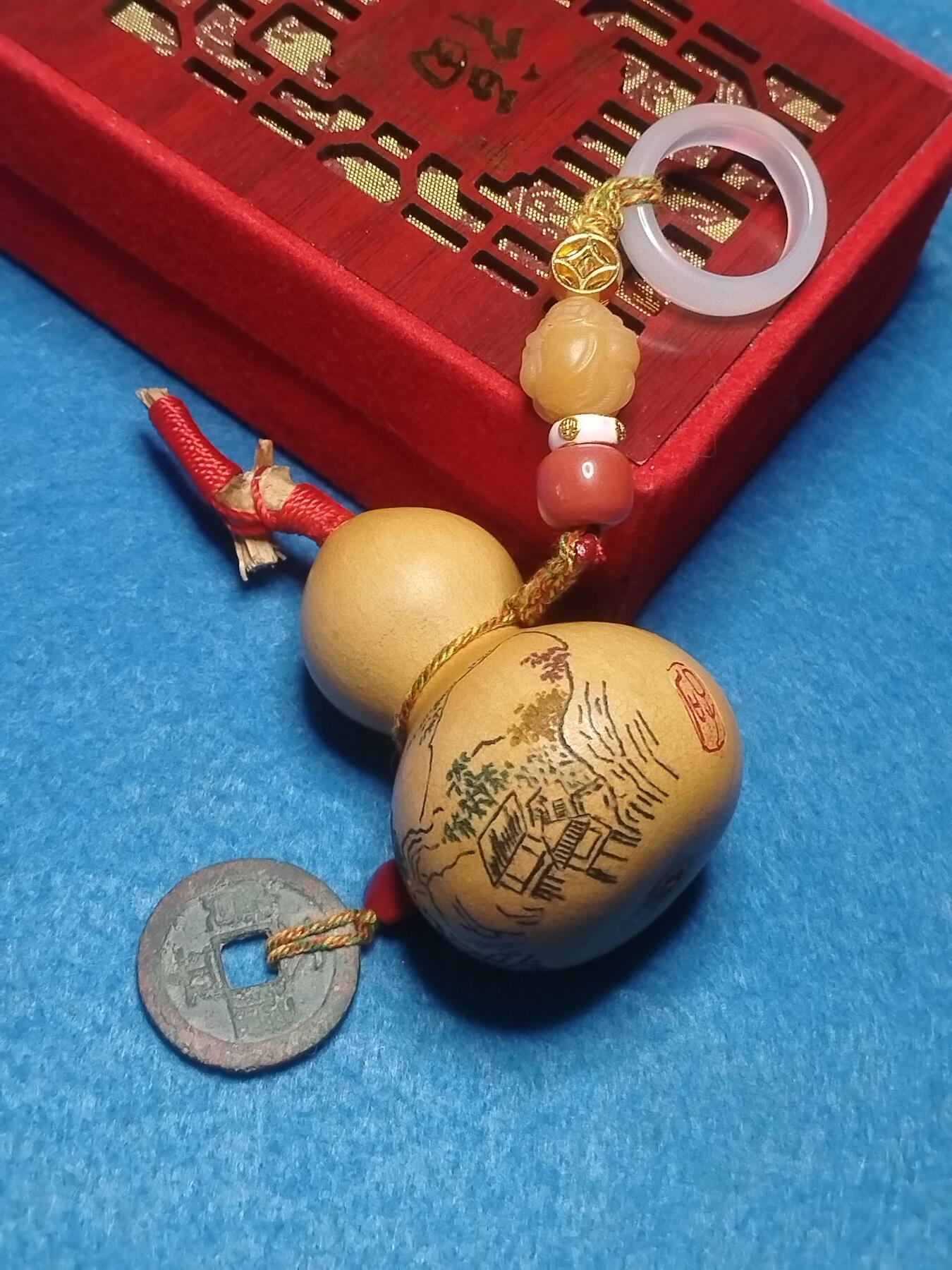 针刻山水 · 福禄葫芦挂饰