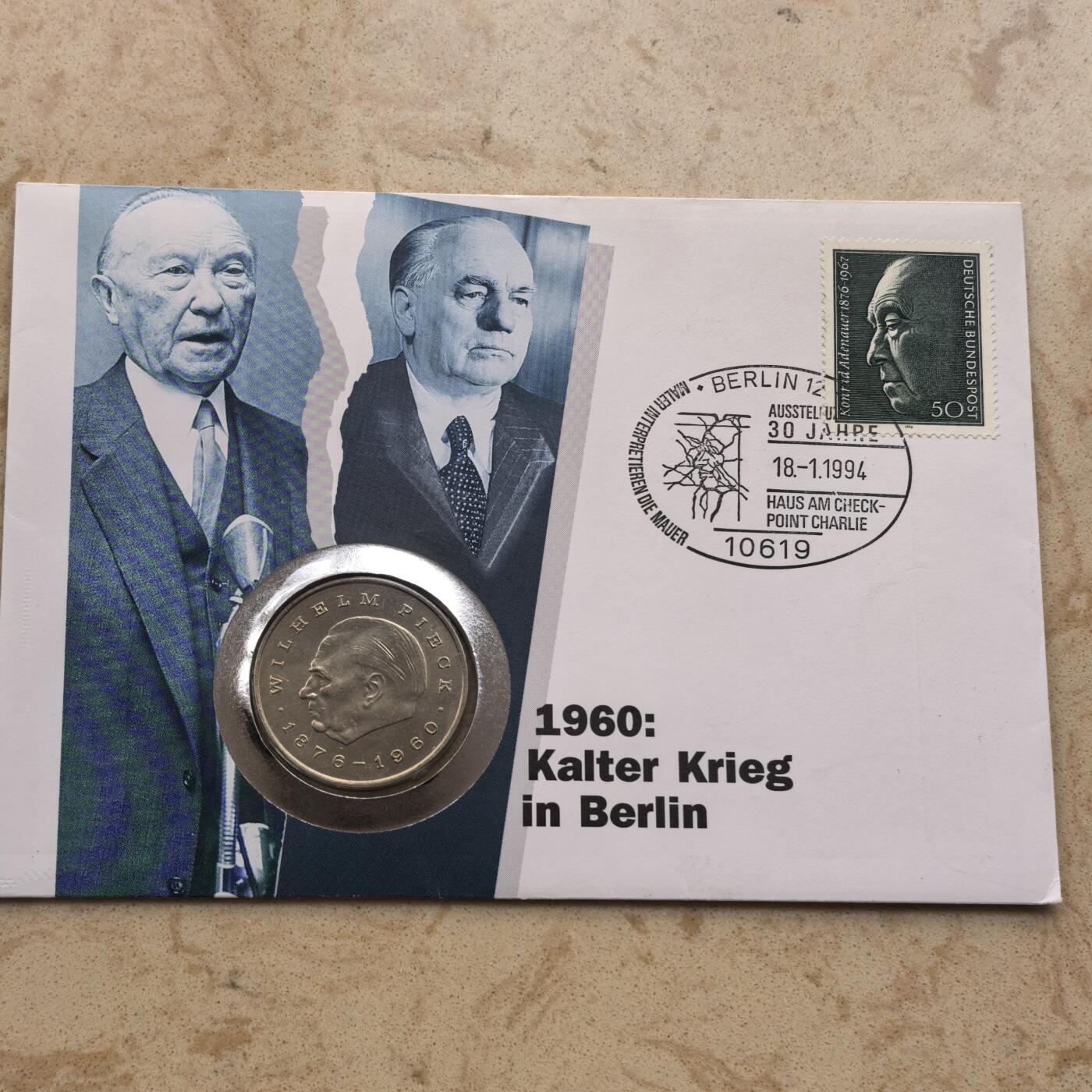 道一币馆币章第一百六十八场 邮币封 民主德国1972年第一任总统威廉·皮克20马克纪念币