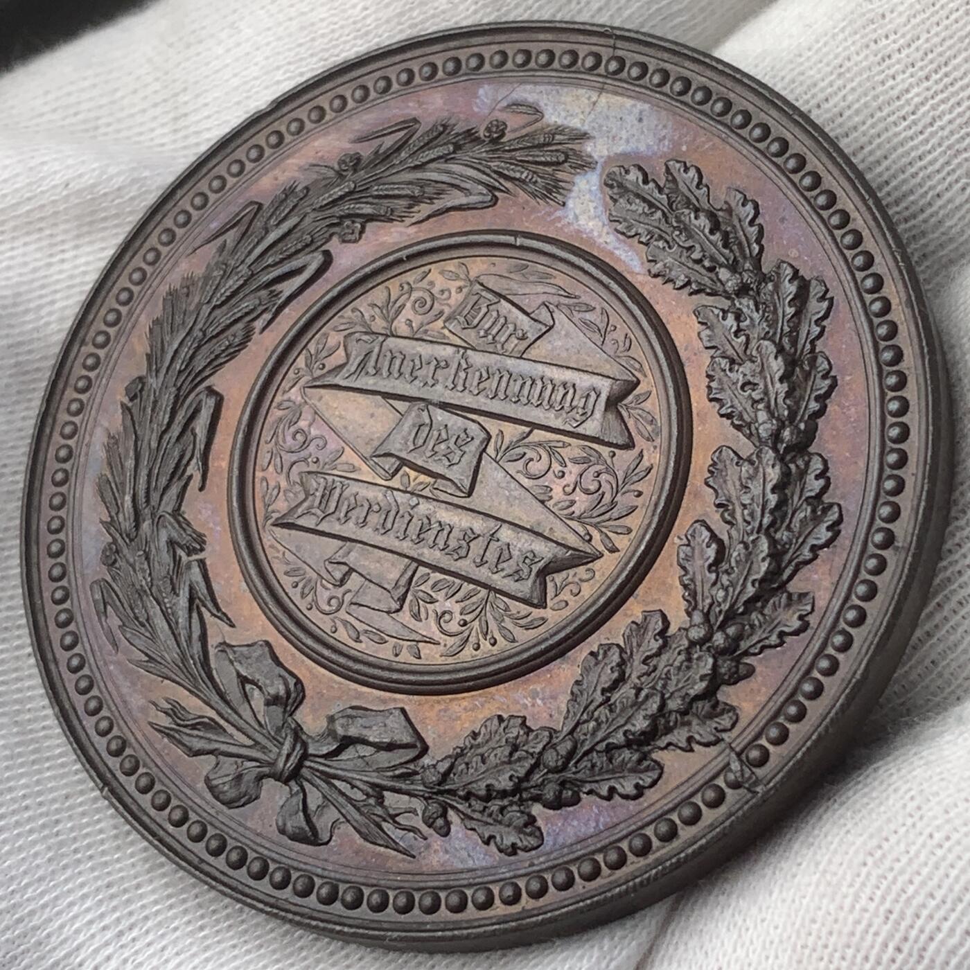 掌中浮雕-藏着的欧洲第054场 十九世纪奥匈帝国格拉茨农业博览会铜章，Jauner作品，50mm