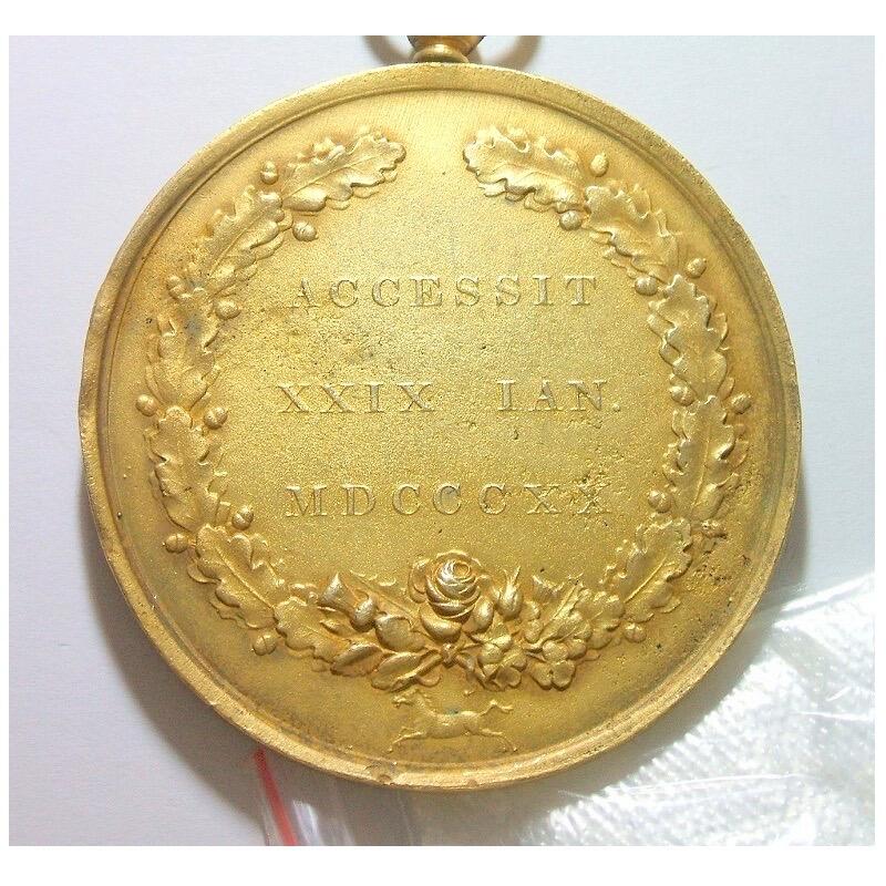 【艺术】英国艺术大章1820年 乔治四世高浮雕精制超大镀金章 68MM 101克 鎏金工艺（蘸金水）金层要厚