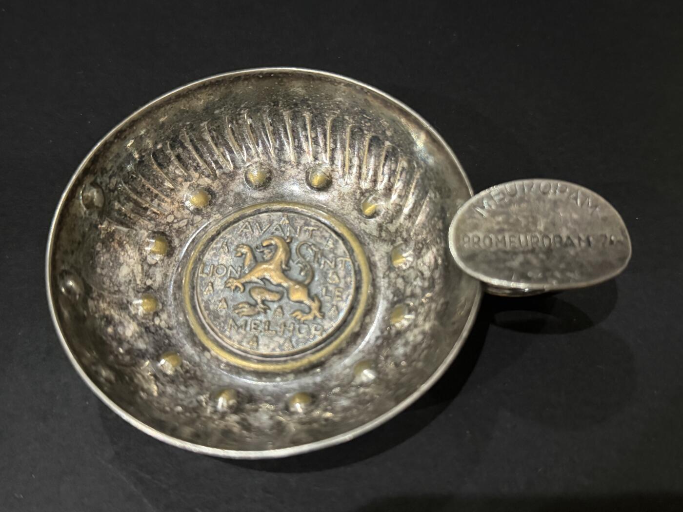 海外回流精品专场 法国回流老镀银烟缸（长：9.6cm，重：69.3g）