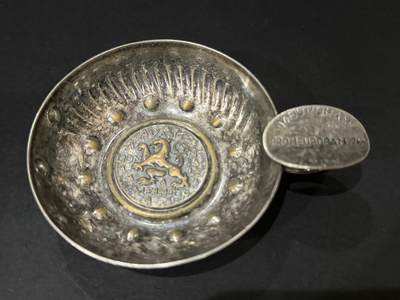 海外回流精品专场 - 法国回流老镀银烟缸（长：9.6cm，重：69.3g）