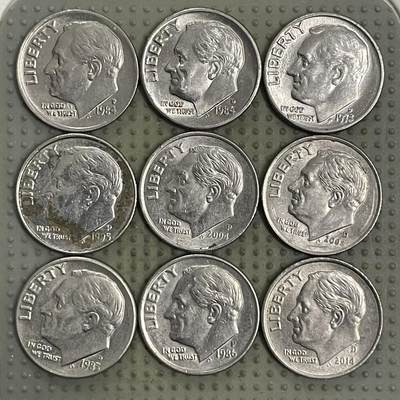 2026年第32场各国散币拍卖（总第182场） - 美国10美分9枚