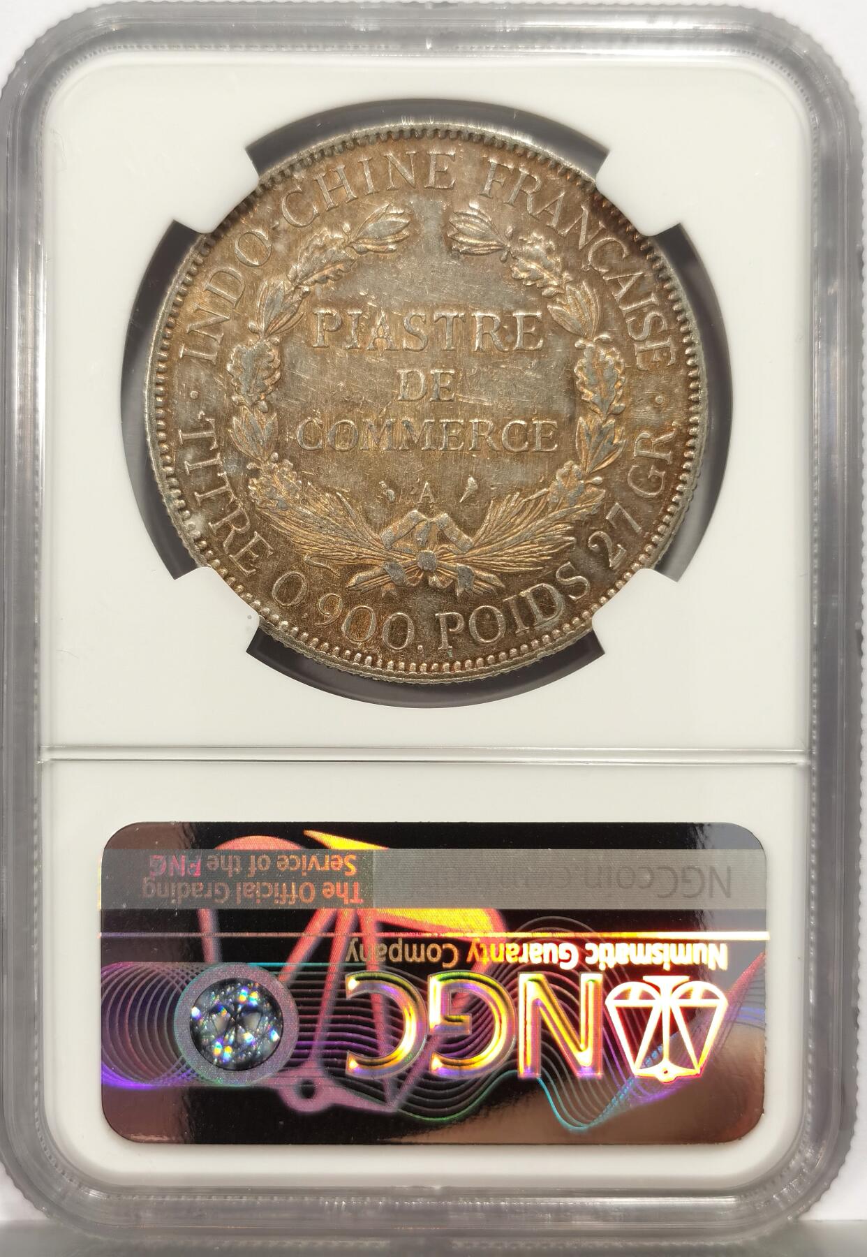 博洋堂世界钱币拍卖第164期（全场包邮） NGC AU 法属印支1927年坐洋 五彩