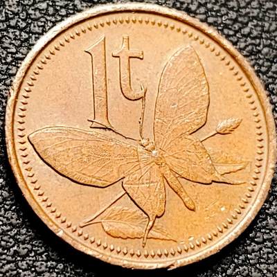 泉币菌-第207场-拍品多 请提前出价 -  蝴蝶鸟翼蝶 巴布亚新几内亚1托伊青铜币 袖珍币