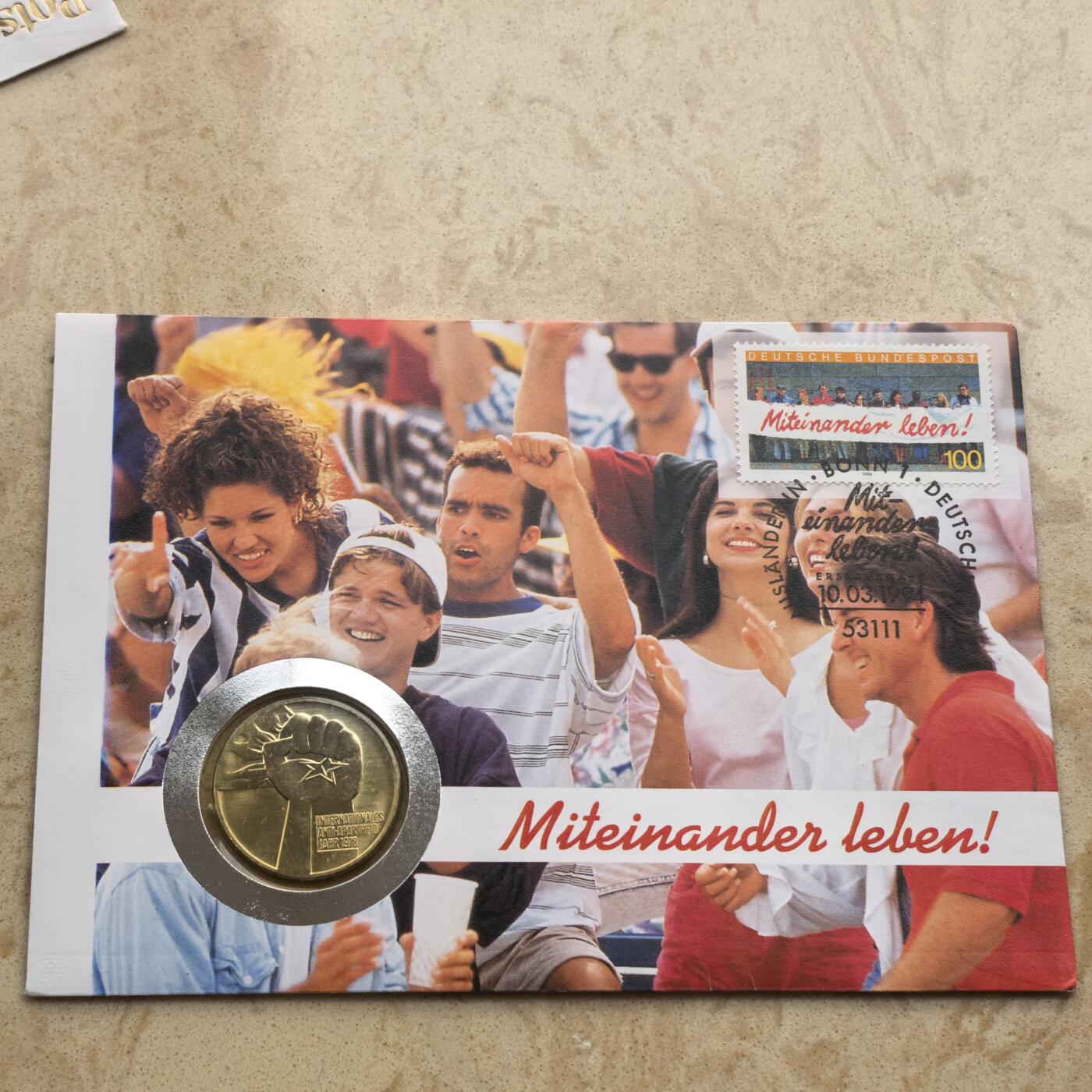 道一币馆币章第一百六十八场 邮币封 民主德国1978年反种族隔离年5马克纪念币-1