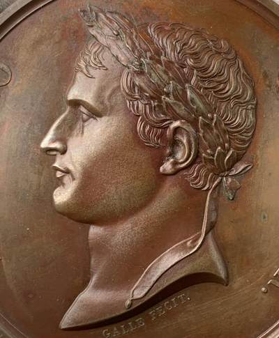 掌中浮雕-藏着的欧洲第054场 - 1804年拿破仑一世加冕原铸大铜章 ，68mm，光边无边铭