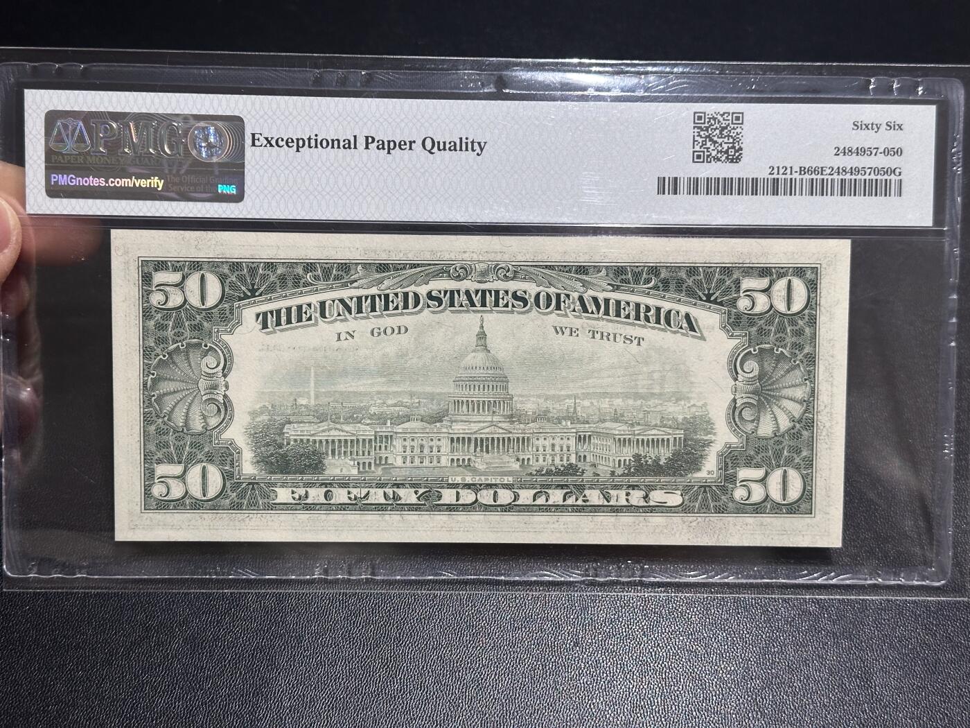 《外钞收藏家》第六百一十六期（精品场）（长期征集拍品、欢迎藏友们联系合作） 1981年美国小头版50美元 PMG66