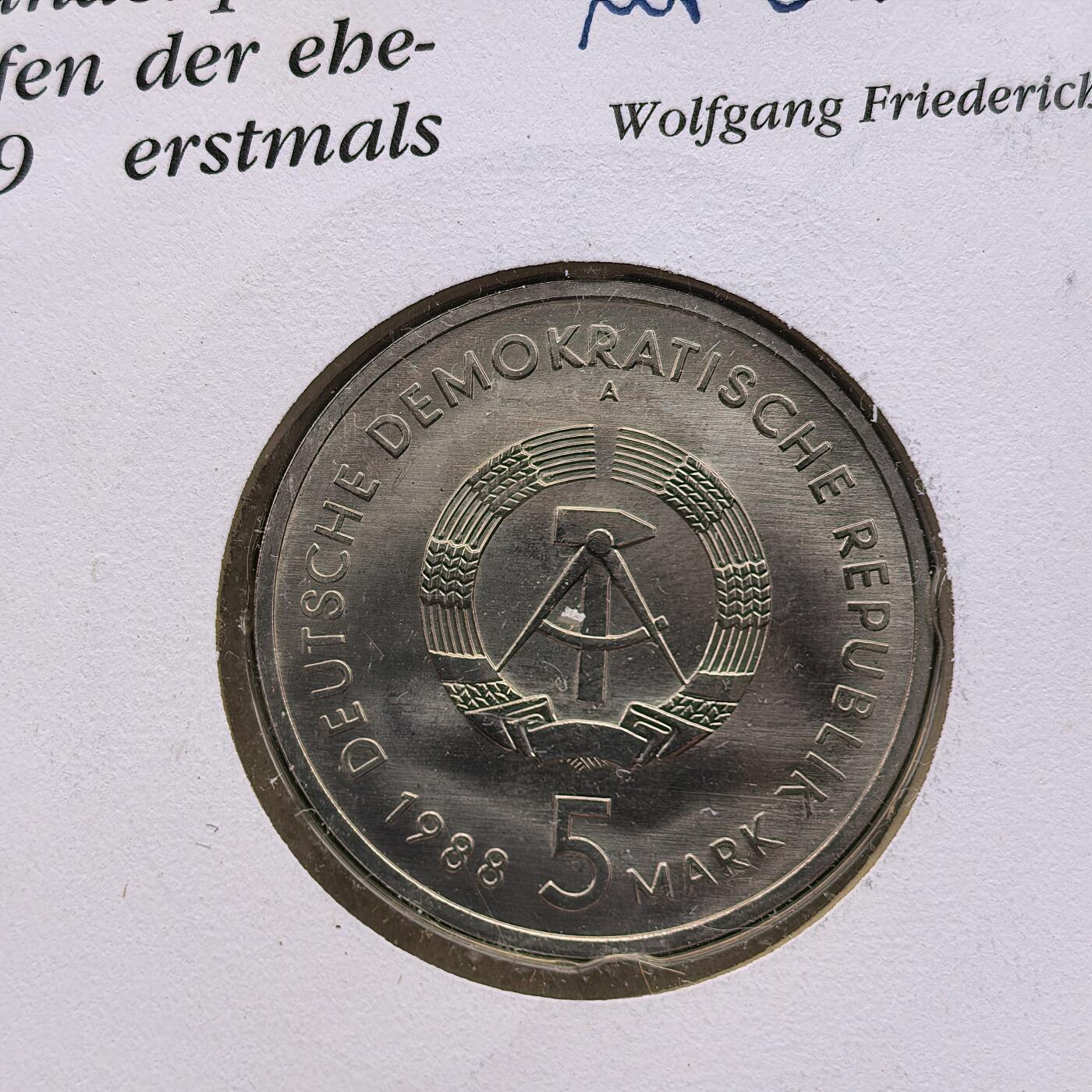 道一币馆币章第一百六十八场 邮币封 民主德国1988年罗斯托克新航运码头30年5马克纪念币-1