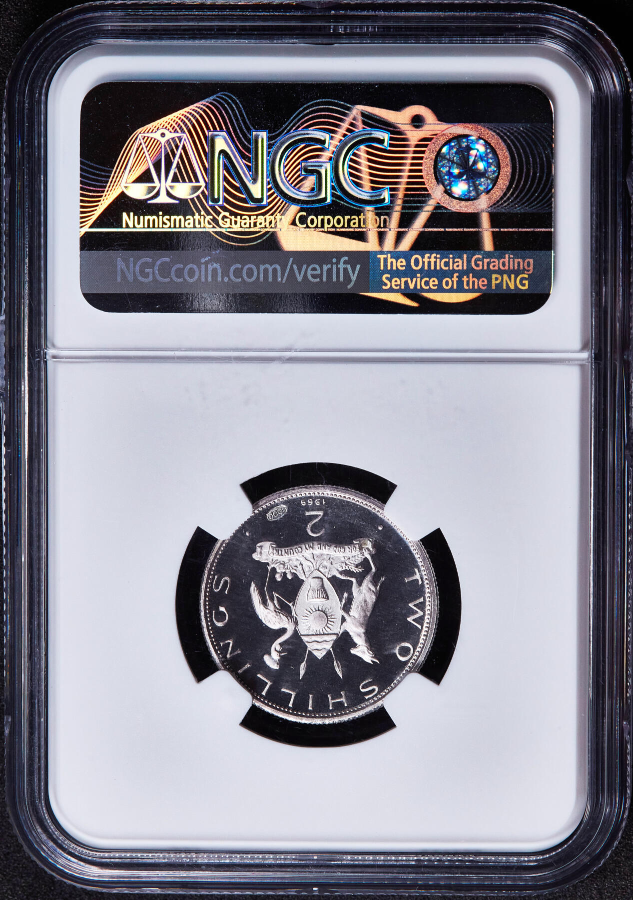 【俄甄集藏】2026年(049)03-18星期三 晚 19:30 全场包邮 乌干达1969年纪念教皇保罗六世访问2先令精制银币，NGC PF69UC，重4克，999银，发行量8170枚