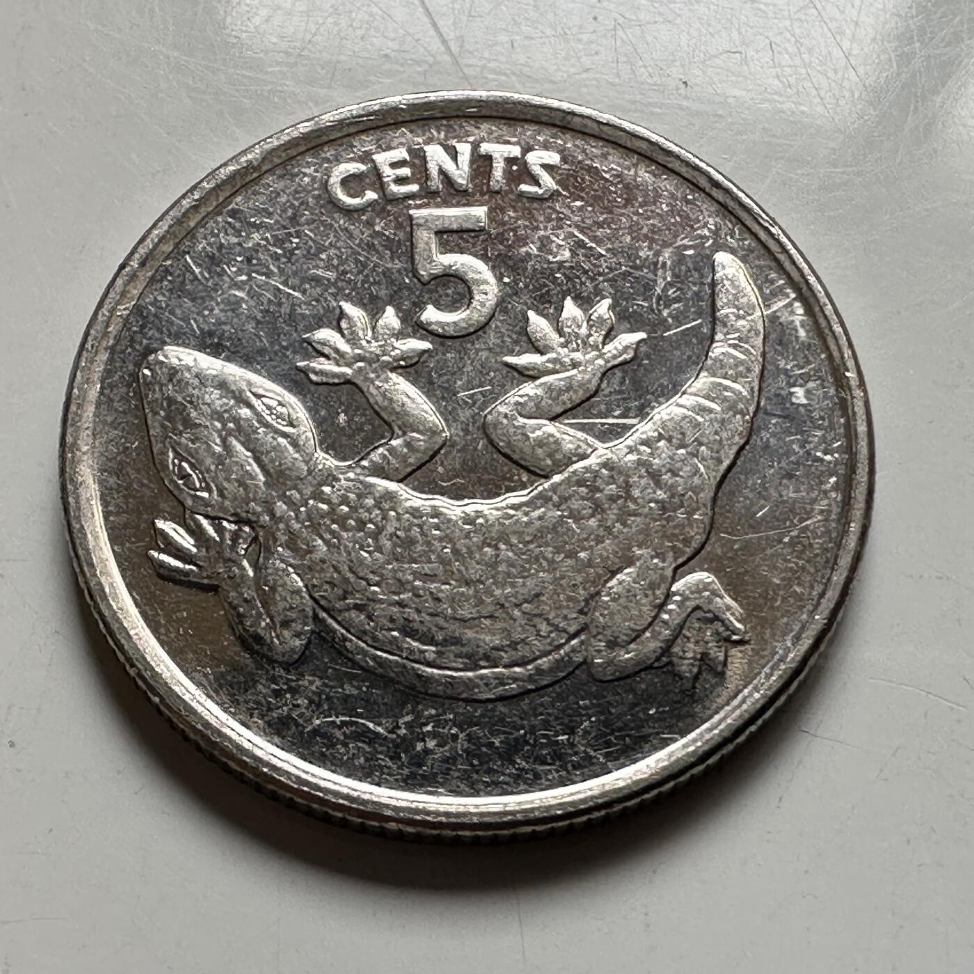 🌹外币初藏🌹🐯2026年第27场   每周二四六晚8️⃣点 接代拍 基里巴斯 1979年 5分铜镍币（壁虎）