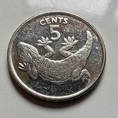 🌹外币初藏🌹🐯2026年第27场   每周二四六晚8️⃣点 接代拍 - 基里巴斯 1979年 5分铜镍币（壁虎）