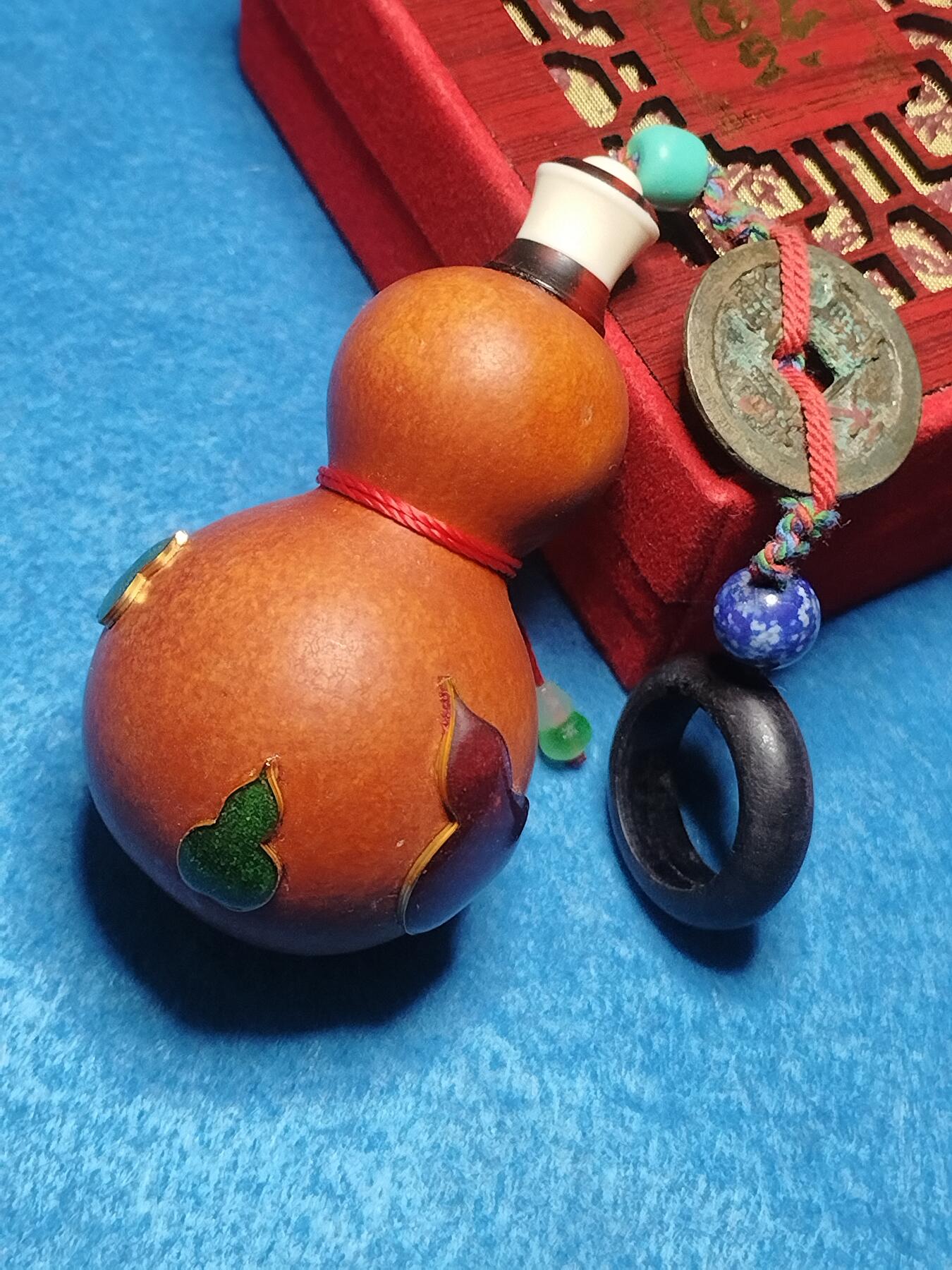 掐丝珐琅嵌螺钿葫芦挂饰 福禄平安车挂       