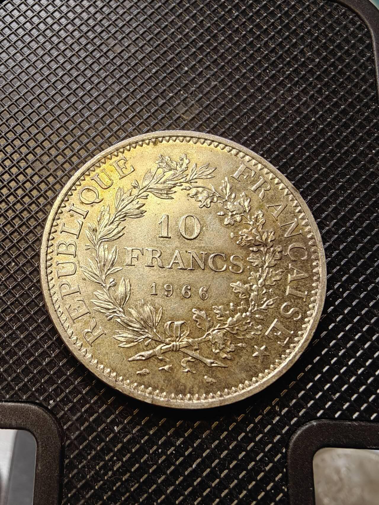 MS级极品黄油转光法国大力神银币