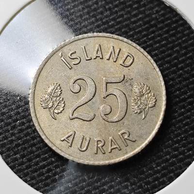 KK钱币收藏小铺   第405期 2月预留时间 周末发货 - 1966冰岛25奥拉