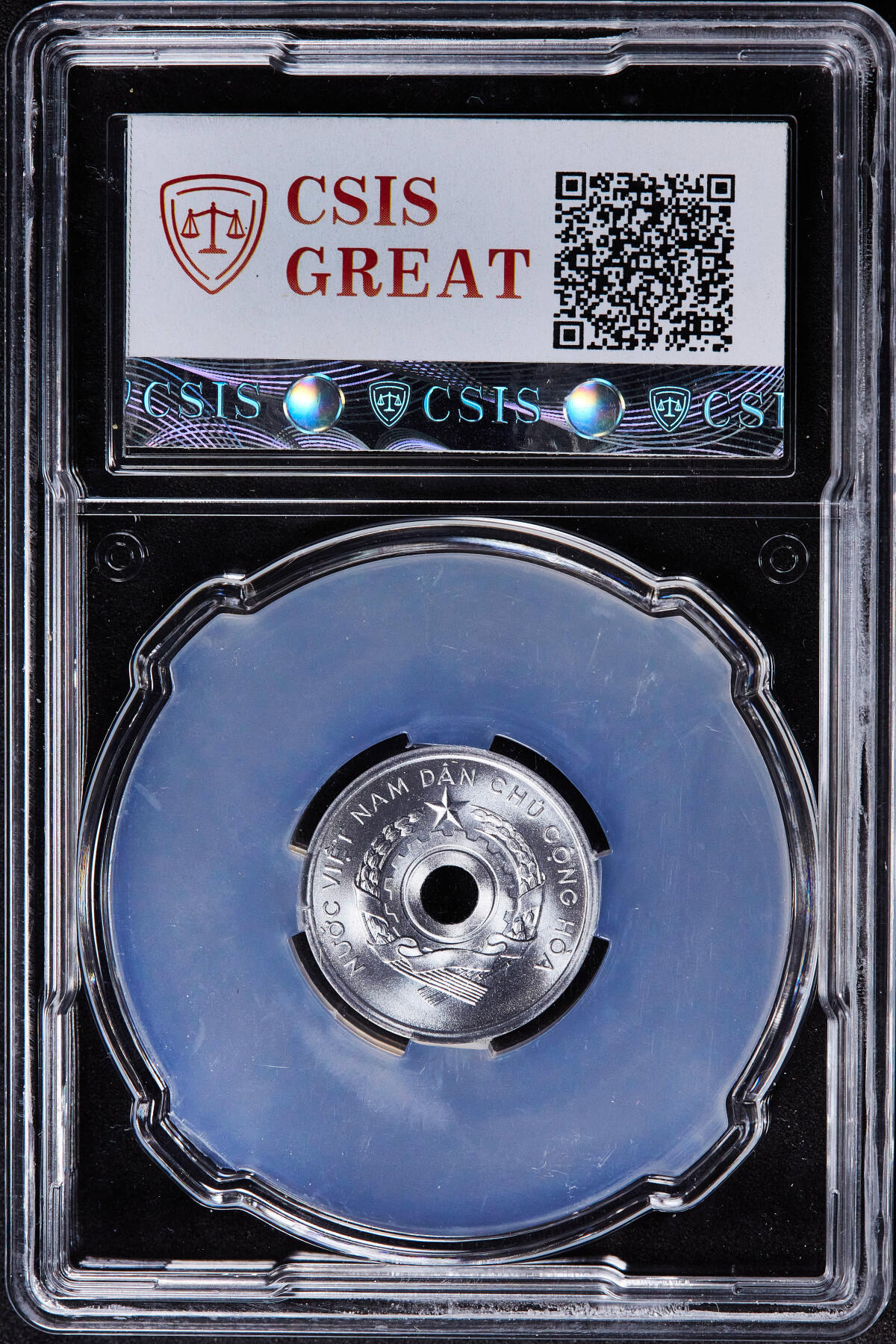 【俄甄集藏】2026年(049)03-18星期三 晚 19:30 全场包邮 越南1958年中孔1绪铝币，信泰 MS68，转光，顶级品相