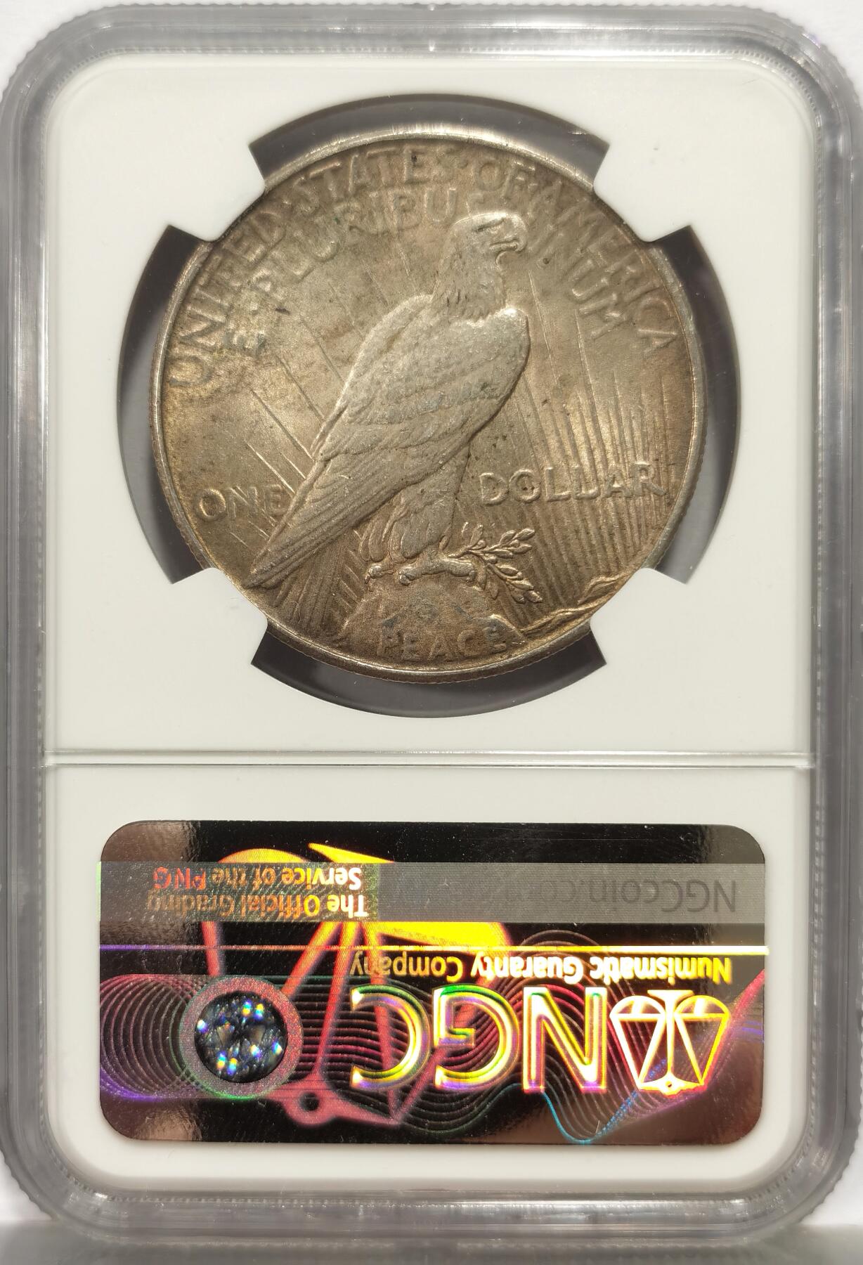 博洋堂世界钱币拍卖第164期（全场包邮） NGC MS64 美国1924年和平银币，极美车轮光好品，黄油彩，状态很好。